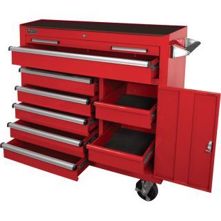Homak H2PRO Series 41in. 6-Drawer Roller Tool Cabinet with 2 Compartment Drawers — Red, 41 15/16in.W x 22 7/8in.D x 42 1/4in.H, Model# RD04041062  Tool Chests
