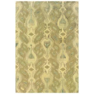 Style Haven Abstract Ikat Hand made Ivory/ Beige Rug (8 X 10) Beige Size 8 x 10