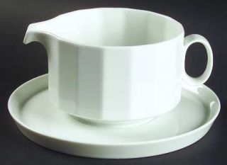 Rosenthal   Continental Polygon White Gravy Boat & Underplate, Fine China Dinner