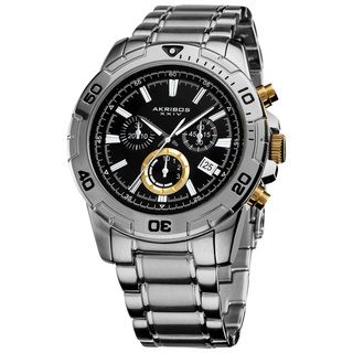 Akribos XXIV Men's Stainless Steel Swiss Quartz Chronograph Divers Watch with Gold Accents Akribos XXIV Men's Akribos XXIV Watches