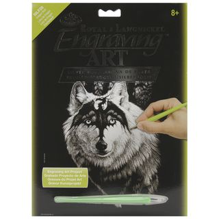 Silver Foil Engraving Art Kit 8x10 dragon Wolf