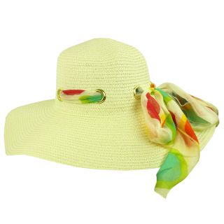 Faddism Faddism Women Summer Hat With Fashionable Ribbon White Size One Size Fits Most