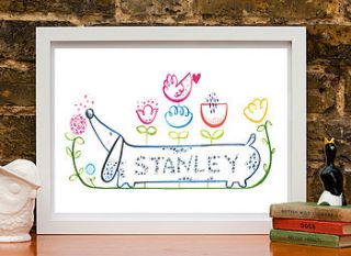 personalised christening baby gift print by wetpaint