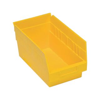 Quantum Storage Store-More 6in. Shelf Bin, 11 5/8in.L x 6 5/8in.W x 6in.H Size, Yellow, Carton of 30  Economy Shelf Bins