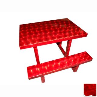 Ofab Red Cast Aluminum Rectangle Picnic Table