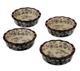 Temp tations Set of 4 12 oz. Ceramic Pie Plates —
