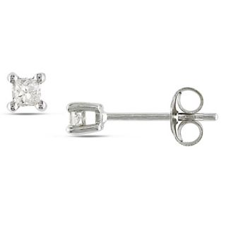 CT. T.W. Princess Cut Diamond Solitaire Stud Earrings in Sterling