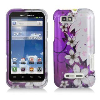 MOTOROLA DEFY XT XT556 IMAGE FLOWERS AND BUTTERFLY HOT PINK (2D) Cell Phones & Accessories