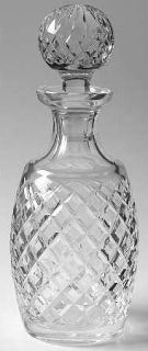 Waterford Alana Spirit Decanter with Stopper   Cut Cross Hatch, Multi Sided Stem