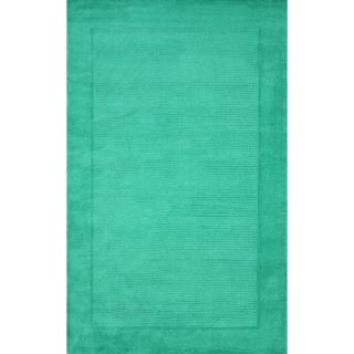Nuloom Handmade Solid Tone On Tone Border Emerald Green Rug (5 X 8)