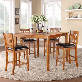 He Devlin Mission Oak 48 inch Square 5 piece Counter height Dining Set Brown Size 5 Piece Sets
