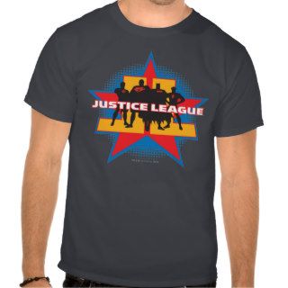 Justice League Silhouettes and Star Background Tshirt