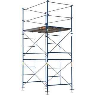 Metaltech Saferstack Complete Fixed Scaffold Tower — 5ft.W x 7ft.D x 10ft.H, 2-Sections, Model# M-MFT5710A  Scaffolding