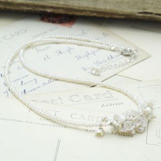 pearl clematis necklace by sugar mango