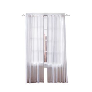 Simply Classic Carolyn 84 in L Striped White Back Tab Curtain Panel