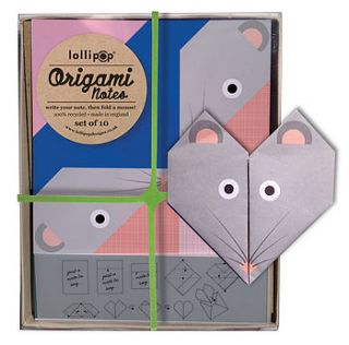 origami notepaper set  mouse by lollipop designs