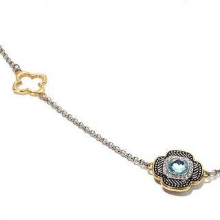 Emma Skye Jewelry Designs 2 Tone Blue Crystal 37 1/2" Necklace