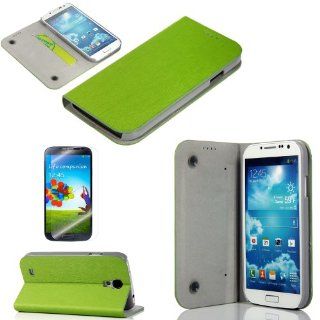 Lumsing(TM) Wallet PU Leather Case Card Holder Flip Case Cover (Green) with Soft Sucker for Samsung Galaxy S4 Galaxy SIV i9500 + Screen Protector Cell Phones & Accessories