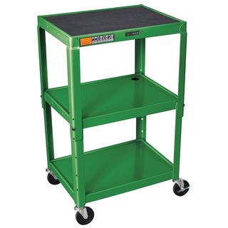 Green Movable Multipurpose 42 inch Steel Height Adjustable Av Cart