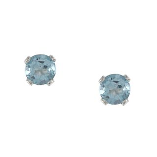 Glitzy Rocks Sterling Silver 4 mm Swiss Blue Topaz Stud Earrings Glitzy Rocks Gemstone Earrings