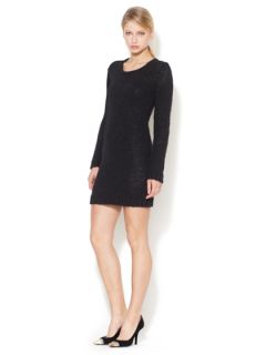 Leather Elbow Patch Sweater Dress by Maje