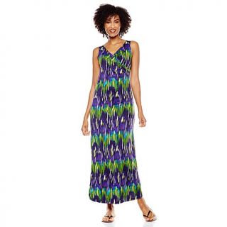 Slinky® Brand Printed Wrap Style Maxi Dress
