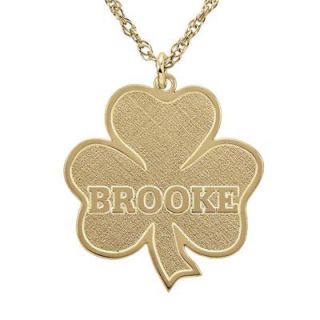 Shamrock Name Pendant in Sterling Silver with 14K Gold Plate (8
