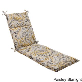 Pillow Perfect Outdoor Paisley Chaise Lounge Cushion With Ties