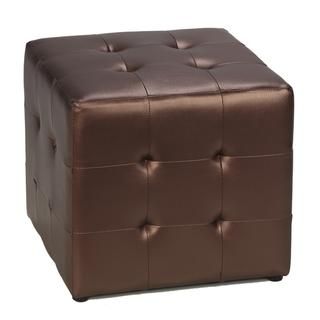 Cortesi Home Dark Copper Metalic Cube Ottoman