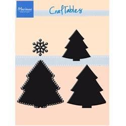 Marianne Designs Craftables Die   3 Christmas Trees   Snowflake