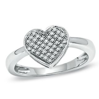 10 CT. T.W. Diamond Heart Shaped Cluster Ring in 10K White Gold