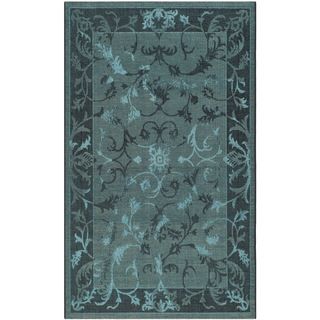 Safavieh Palazzo Transitional Black/turquoise Overdyed Chenille Rug (5 X 8)