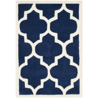Safavieh Handmade Moroccan Chatham Dark Blue Large pattern Wool Rug (2 X 3)