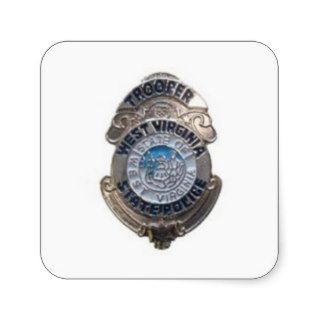 WEST VIRGINIA STATE POLICE TROOPER BADGE SQUARE STICKER