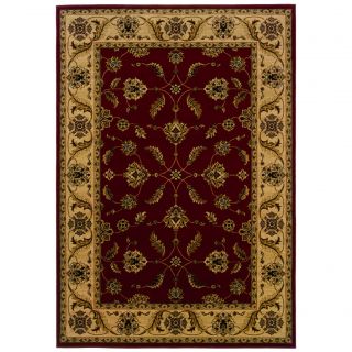 Traditional Oriental pattern Red/ Ivory Area Rug (53 X 76)