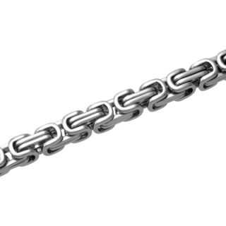 Mens 8.5mm Byzantine Link Stainless Steel Bracelet   Zales