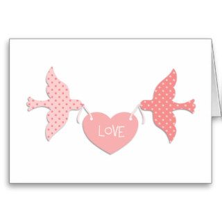 Pink Lovebirds Greeting Cards