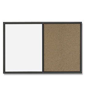 Quartet Whiteboard and Colored Cork Combination Board, 3 x 4 Feet, Black Frame (S564)  Combination Presentation And Display Boards 
