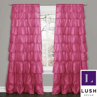 Lush Decor Pink 84 inch Ruffle Curtain Panel