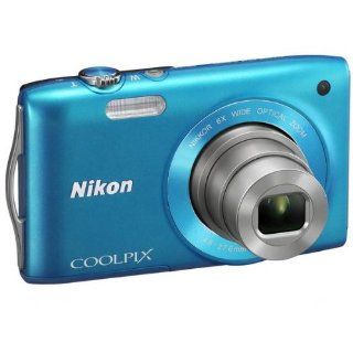 Nikon COOLPIX S3200 16 MP Digital Camera with 6x Zoom NIKKOR Glass Lens and 2.7 inch LCD (Blue)  Point And Shoot Digital Cameras  Camera & Photo