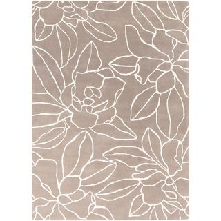 Sanderson Hand tufted Flower Grey Contemporary Floral Rug (2 X 3)