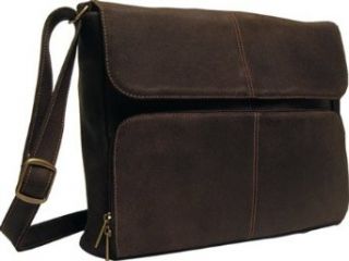 Distressed Leather " Flap Messenger Briefcase Computers & Accessories