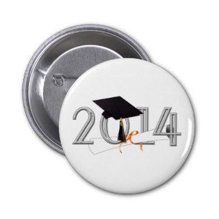 Class of 2014 With Graduation Cap & Diploma Buttons