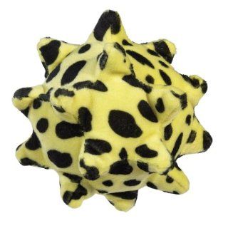 Zanies 5 Inch Plush Squawking Nubby Ball Dog Toy, Yellow Spotted  Pet Toy Balls 