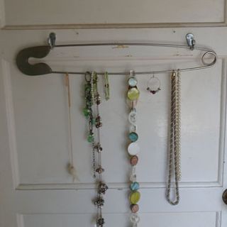 giant safety pin jewellery hanger or tie rack by hunter gatherer