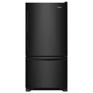Whirlpool 21.9 cu ft Bottom Freezer Refrigerator with Single Ice Maker (Black) ENERGY STAR