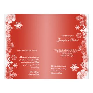 Red and White Snowflake Wedding Program Full Color Flyer