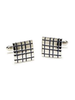 Cross Etched Square Cufflinks by Link Up
