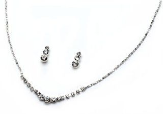 USABride Simple Rhinestone Necklace & Earring Set 570 Jewelry Sets Jewelry