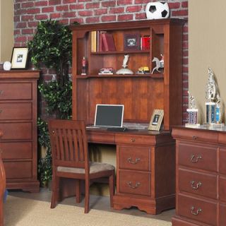 Alpine Furniture Louis Philippe Computer Desk with 4 Drawers